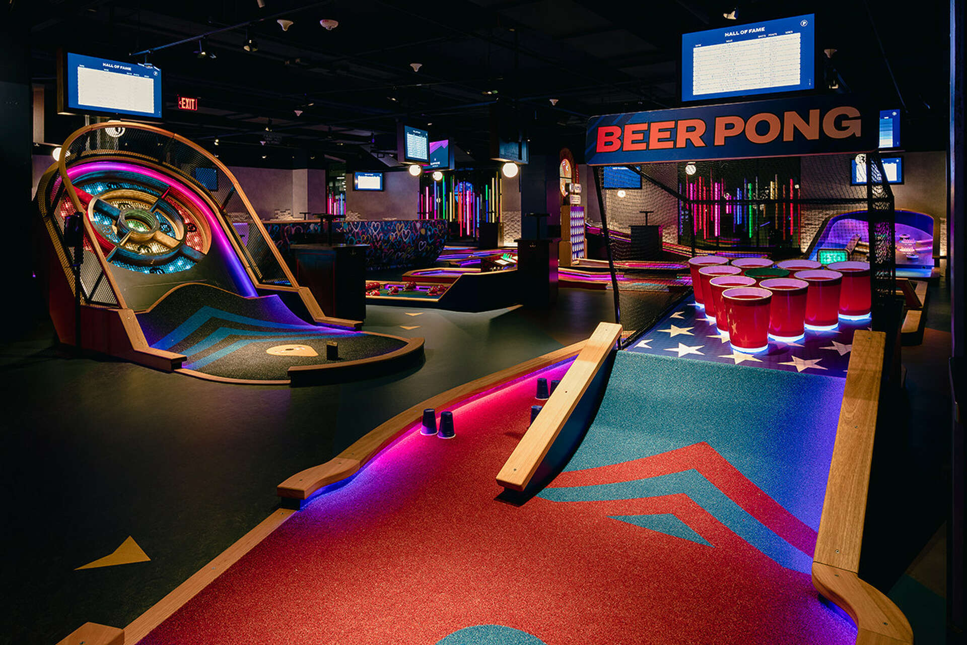 Puttshack beer pong and mini golf lanes